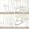 image:imageGiantex Outdoor Wood Rocking Chair  Patio Rocking Chair with Solid Rubber Wood Frame Slat Back Outside amp Indoor Rocker for Garden Poolside Balcony Backyard Lawn Front Porch Rocker NaturalWhite