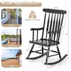 image:imageGiantex Outdoor Wood Rocking Chair  Patio Rocking Chair with Solid Rubber Wood Frame Slat Back Outside amp Indoor Rocker for Garden Poolside Balcony Backyard Lawn Front Porch Rocker NaturalBlack
