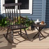 image:imageGiantex Outdoor Wood Rocking Chair  Patio Rocking Chair with Solid Rubber Wood Frame Slat Back Outside amp Indoor Rocker for Garden Poolside Balcony Backyard Lawn Front Porch Rocker NaturalDark Coffee