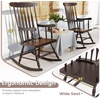 image:imageGiantex Outdoor Wood Rocking Chair  Patio Rocking Chair with Solid Rubber Wood Frame Slat Back Outside amp Indoor Rocker for Garden Poolside Balcony Backyard Lawn Front Porch Rocker NaturalDark Coffee