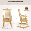 image:imageGiantex Outdoor Wood Rocking Chair  Patio Rocking Chair with Solid Rubber Wood Frame Slat Back Outside amp Indoor Rocker for Garden Poolside Balcony Backyard Lawn Front Porch Rocker NaturalNatural