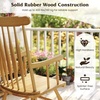 image:imageGiantex Outdoor Wood Rocking Chair  Patio Rocking Chair with Solid Rubber Wood Frame Slat Back Outside amp Indoor Rocker for Garden Poolside Balcony Backyard Lawn Front Porch Rocker NaturalNatural
