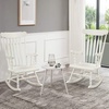 image:imageGiantex Outdoor Wood Rocking Chair  Patio Rocking Chair with Solid Rubber Wood Frame Slat Back Outside amp Indoor Rocker for Garden Poolside Balcony Backyard Lawn Front Porch Rocker NaturalWhite