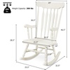 image:imageGiantex Outdoor Wood Rocking Chair  Patio Rocking Chair with Solid Rubber Wood Frame Slat Back Outside amp Indoor Rocker for Garden Poolside Balcony Backyard Lawn Front Porch Rocker NaturalWhite