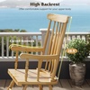 image:imageGiantex Outdoor Wood Rocking Chair  Patio Rocking Chair with Solid Rubber Wood Frame Slat Back Outside amp Indoor Rocker for Garden Poolside Balcony Backyard Lawn Front Porch Rocker NaturalNatural