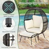 image:imageGiantex Oversized Wicker Egg Chair Outdoor amp Indoor Hammock Chair with Thick Cushions 2Person PE Rattan Lounge Chair Swing Chair for Patio BackyardPorch 450 LBS Weight Capacity Mix BrownMix Brown