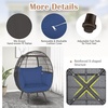 image:imageGiantex Oversized Wicker Egg Chair Outdoor amp Indoor Hammock Chair with Thick Cushions 2Person PE Rattan Lounge Chair Swing Chair for Patio BackyardPorch 450 LBS Weight Capacity Mix BrownDark Blue