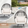 image:imageGiantex Oversized Wicker Egg Chair Outdoor amp Indoor Hammock Chair with Thick Cushions 2Person PE Rattan Lounge Chair Swing Chair for Patio BackyardPorch 450 LBS Weight Capacity Mix BrownMix Brown