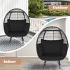image:imageGiantex Oversized Wicker Egg Chair Outdoor amp Indoor Hammock Chair with Thick Cushions 2Person PE Rattan Lounge Chair Swing Chair for Patio BackyardPorch 450 LBS Weight Capacity Mix BrownBlack