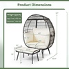 image:imageGiantex Oversized Wicker Egg Chair Outdoor amp Indoor Hammock Chair with Thick Cushions 2Person PE Rattan Lounge Chair Swing Chair for Patio BackyardPorch 450 LBS Weight Capacity Mix BrownMix Brown