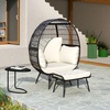 image:imageGiantex Oversized Wicker Egg Chair Outdoor amp Indoor Hammock Chair with Thick Cushions 2Person PE Rattan Lounge Chair Swing Chair for Patio BackyardPorch 450 LBS Weight Capacity Mix BrownMix Brown