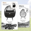 image:imageGiantex Oversized Wicker Egg Chair Outdoor amp Indoor Hammock Chair with Thick Cushions 2Person PE Rattan Lounge Chair Swing Chair for Patio BackyardPorch 450 LBS Weight Capacity Mix BrownBlack