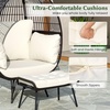 image:imageGiantex Oversized Wicker Egg Chair Outdoor amp Indoor Hammock Chair with Thick Cushions 2Person PE Rattan Lounge Chair Swing Chair for Patio BackyardPorch 450 LBS Weight Capacity Mix BrownMix Brown