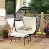 image:imageGiantex Oversized Wicker Egg Chair Outdoor amp Indoor Hammock Chair with Thick Cushions 2Person PE Rattan Lounge Chair Swing Chair for Patio BackyardPorch 450 LBS Weight Capacity Mix BrownMix Brown