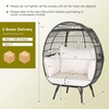 image:imageGiantex Oversized Wicker Egg Chair Outdoor amp Indoor Hammock Chair with Thick Cushions 2Person PE Rattan Lounge Chair Swing Chair for Patio BackyardPorch 450 LBS Weight Capacity Mix BrownMix Brown