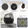 image:imageGiantex Oversized Wicker Egg Chair Outdoor amp Indoor Hammock Chair with Thick Cushions 2Person PE Rattan Lounge Chair Swing Chair for Patio BackyardPorch 450 LBS Weight Capacity Mix BrownBlack