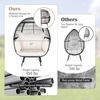 image:imageGiantex Oversized Wicker Egg Chair Outdoor amp Indoor Hammock Chair with Thick Cushions 2Person PE Rattan Lounge Chair Swing Chair for Patio BackyardPorch 450 LBS Weight Capacity Mix BrownMix Brown