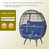 image:imageGiantex Oversized Wicker Egg Chair Outdoor amp Indoor Hammock Chair with Thick Cushions 2Person PE Rattan Lounge Chair Swing Chair for Patio BackyardPorch 450 LBS Weight Capacity Mix BrownDark Blue