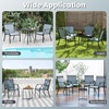 image:imageGiantex Patio Chairs Set of 2 Outdoor Chairs with All Weather Fabric High Backrest Armrests Heavy Duty Metal Armchair Outside Dining Chairs for Porch Lawn Garden Yard Pool Blue amp BlackBlue  Black
