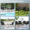 image:imageGiantex Patio Chairs Set of 2 Outdoor Chairs with All Weather Fabric High Backrest Armrests Heavy Duty Metal Armchair Outside Dining Chairs for Porch Lawn Garden Yard Pool Blue amp BlackBlack