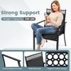 image:imageGiantex Patio Chairs Set of 2 Outdoor Chairs with All Weather Fabric High Backrest Armrests Heavy Duty Metal Armchair Outside Dining Chairs for Porch Lawn Garden Yard Pool Blue amp BlackBlack