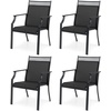 image:imageGiantex Patio Chairs Set of 2 Outdoor Chairs with All Weather Fabric High Backrest Armrests Heavy Duty Metal Armchair Outside Dining Chairs for Porch Lawn Garden Yard Pool Blue amp BlackBlack