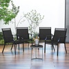 image:imageGiantex Patio Chairs Set of 2 Outdoor Chairs with All Weather Fabric High Backrest Armrests Heavy Duty Metal Armchair Outside Dining Chairs for Porch Lawn Garden Yard Pool Blue amp BlackBlack