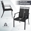 image:imageGiantex Patio Chairs Set of 2 Outdoor Chairs with All Weather Fabric High Backrest Armrests Heavy Duty Metal Armchair Outside Dining Chairs for Porch Lawn Garden Yard Pool Blue amp BlackBlack