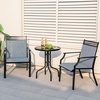 image:imageGiantex Patio Chairs Set of 2 Outdoor Chairs with All Weather Fabric High Backrest Armrests Heavy Duty Metal Armchair Outside Dining Chairs for Porch Lawn Garden Yard Pool Blue amp BlackBlue  Black