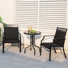 image:imageGiantex Patio Chairs Set of 2 Outdoor Chairs with All Weather Fabric High Backrest Armrests Heavy Duty Metal Armchair Outside Dining Chairs for Porch Lawn Garden Yard Pool Blue amp BlackBlack