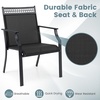 image:imageGiantex Patio Chairs Set of 2 Outdoor Chairs with All Weather Fabric High Backrest Armrests Heavy Duty Metal Armchair Outside Dining Chairs for Porch Lawn Garden Yard Pool Blue amp BlackBlack