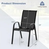 image:imageGiantex Patio Chairs Set of 2 Stackable Outdoor Dining Chairs with Breathable amp QuickDry Fabric amp Armrests for All Weather Lawn Backyard PoolsidePorch Deck 330 LBS Capacity BlueBlack