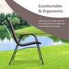 image:imageGiantex Patio Chairs Set of 2 Stackable Outdoor Dining Chairs with Breathable amp QuickDry Fabric amp Armrests for All Weather Lawn Backyard PoolsidePorch Deck 330 LBS Capacity BlueBrown