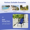 image:imageGiantex Patio Chairs Set of 2 Stackable Outdoor Dining Chairs with Breathable amp QuickDry Fabric amp Armrests for All Weather Lawn Backyard PoolsidePorch Deck 330 LBS Capacity BlueBlue