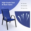 image:imageGiantex Patio Chairs Set of 2 Stackable Outdoor Dining Chairs with Breathable amp QuickDry Fabric amp Armrests for All Weather Lawn Backyard PoolsidePorch Deck 330 LBS Capacity BlueBlue