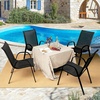image:imageGiantex Patio Chairs Set of 2 Stackable Outdoor Dining Chairs with Breathable amp QuickDry Fabric amp Armrests for All Weather Lawn Backyard PoolsidePorch Deck 330 LBS Capacity BlueBlack