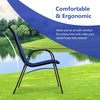 image:imageGiantex Patio Chairs Set of 2 Stackable Outdoor Dining Chairs with Breathable amp QuickDry Fabric amp Armrests for All Weather Lawn Backyard PoolsidePorch Deck 330 LBS Capacity BlueBlue