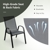 image:imageGiantex Patio Chairs Set of 2 Stackable Outdoor Dining Chairs with Breathable amp QuickDry Fabric amp Armrests for All Weather Lawn Backyard PoolsidePorch Deck 330 LBS Capacity BlueGrey