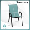 image:imageGiantex Patio Chairs Set of 2 Stackable Outdoor Dining Chairs with Breathable amp QuickDry Fabric amp Armrests for All Weather Lawn Backyard PoolsidePorch Deck 330 LBS Capacity BlueTurquoise Blue