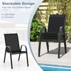 image:imageGiantex Patio Chairs Set of 2 Stackable Outdoor Dining Chairs with Breathable amp QuickDry Fabric amp Armrests for All Weather Lawn Backyard PoolsidePorch Deck 330 LBS Capacity BlueBlack
