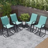 image:imageGiantex Patio Chairs Set of 2 Stackable Outdoor Dining Chairs with Breathable amp QuickDry Fabric amp Armrests for All Weather Lawn Backyard PoolsidePorch Deck 330 LBS Capacity BlueTurquoise Blue