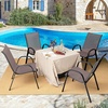 image:imageGiantex Patio Chairs Set of 2 Stackable Outdoor Dining Chairs with Breathable amp QuickDry Fabric amp Armrests for All Weather Lawn Backyard PoolsidePorch Deck 330 LBS Capacity BlueBrown