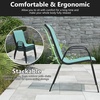 image:imageGiantex Patio Chairs Set of 2 Stackable Outdoor Dining Chairs with Breathable amp QuickDry Fabric amp Armrests for All Weather Lawn Backyard PoolsidePorch Deck 330 LBS Capacity BlueTurquoise Blue