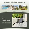 image:imageGiantex Patio Chairs Set of 2 Stackable Outdoor Dining Chairs with Breathable amp QuickDry Fabric amp Armrests for All Weather Lawn Backyard PoolsidePorch Deck 330 LBS Capacity BlueGrey