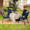 image:imageGiantex Patio Chairs Set of 2 Stackable Outdoor Dining Chairs with Breathable amp QuickDry Fabric amp Armrests for All Weather Lawn Backyard PoolsidePorch Deck 330 LBS Capacity BlueBlue