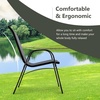 image:imageGiantex Patio Chairs Set of 2 Stackable Outdoor Dining Chairs with Breathable amp QuickDry Fabric amp Armrests for All Weather Lawn Backyard PoolsidePorch Deck 330 LBS Capacity BlueGrey