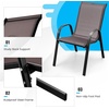 image:imageGiantex Patio Chairs Set of 2 Stackable Outdoor Dining Chairs with Breathable amp QuickDry Fabric amp Armrests for All Weather Lawn Backyard PoolsidePorch Deck 330 LBS Capacity BlueBrown