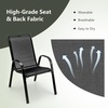 image:imageGiantex Patio Chairs Set of 2 Stackable Outdoor Dining Chairs with Breathable amp QuickDry Fabric amp Armrests for All Weather Lawn Backyard PoolsidePorch Deck 330 LBS Capacity BlueBlack