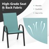 image:imageGiantex Patio Chairs Set of 2 Stackable Outdoor Dining Chairs with Breathable amp QuickDry Fabric amp Armrests for All Weather Lawn Backyard PoolsidePorch Deck 330 LBS Capacity BlueTurquoise Blue