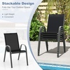 image:imageGiantex Patio Chairs Set of 2 Stackable Outdoor Dining Chairs with Breathable amp QuickDry Fabric amp Armrests for All Weather Lawn Backyard PoolsidePorch Deck 330 LBS Capacity BlueBlack